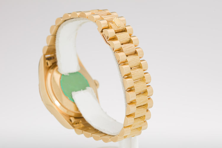 1985 Rolex 18078 Day-Date Blue Stella Diamond Dial Bark Finish