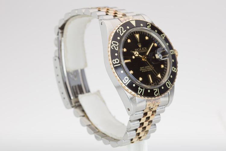 1979 Rolex 14k/St Unpolished GMT Master 16753 Nipple Dial Creamy Lume & Hands Box papers & Hang Tags