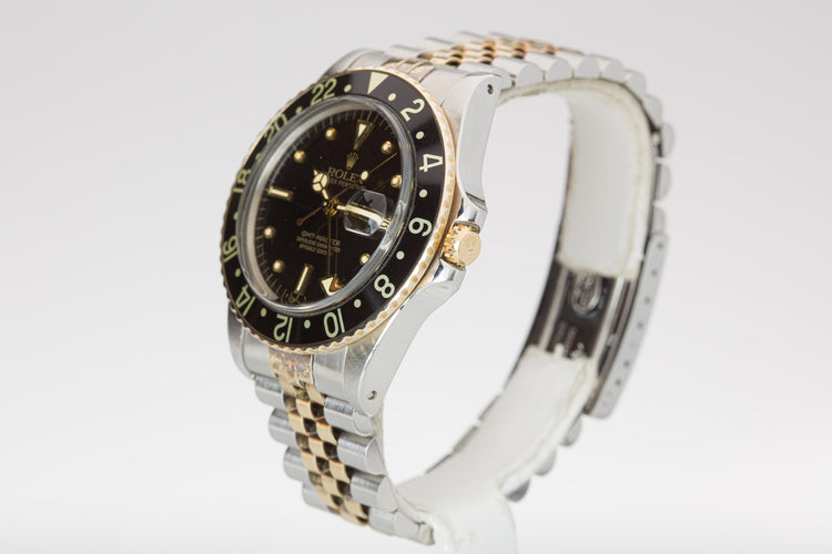 1979 Rolex 14k/St Unpolished GMT Master 16753 Nipple Dial Creamy Lume & Hands Box papers & Hang Tags