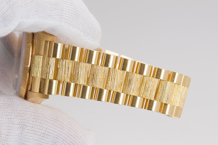 1985 Rolex 18078 Day-Date Blue Stella Diamond Dial Bark Finish