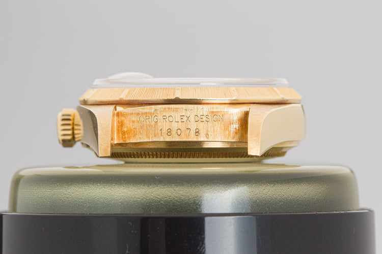 1985 Rolex 18078 Day-Date Blue Stella Diamond Dial Bark Finish