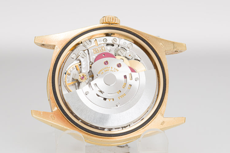 1995 Rolex 18308 Bark Finish Day-Date White Roman Dial & 12 Diamond Bezel