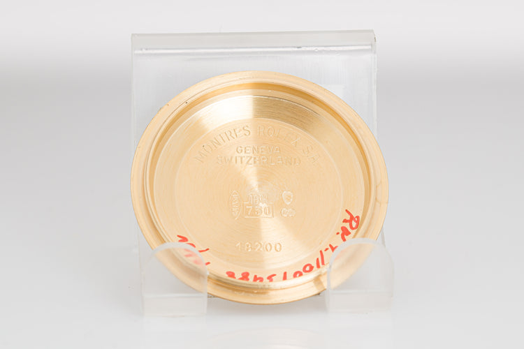 1995 Rolex 18308 Bark Finish Day-Date White Roman Dial & 12 Diamond Bezel