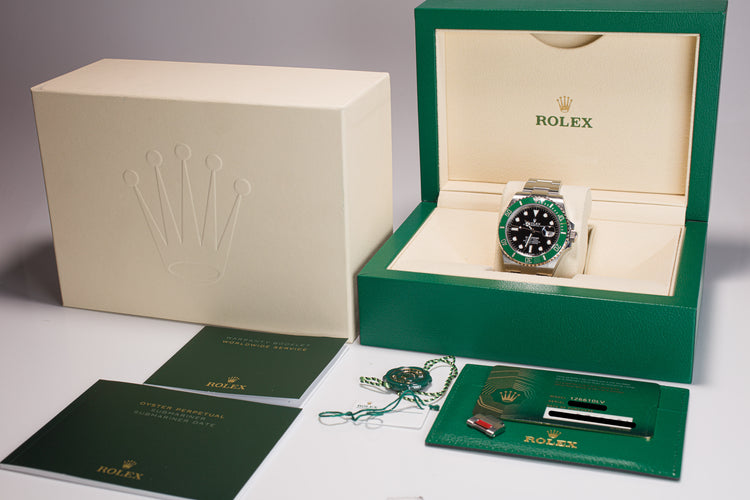 2021 Rolex 126610LV Submariner "Starbucks" Box, Card, Booklets & Hangtags