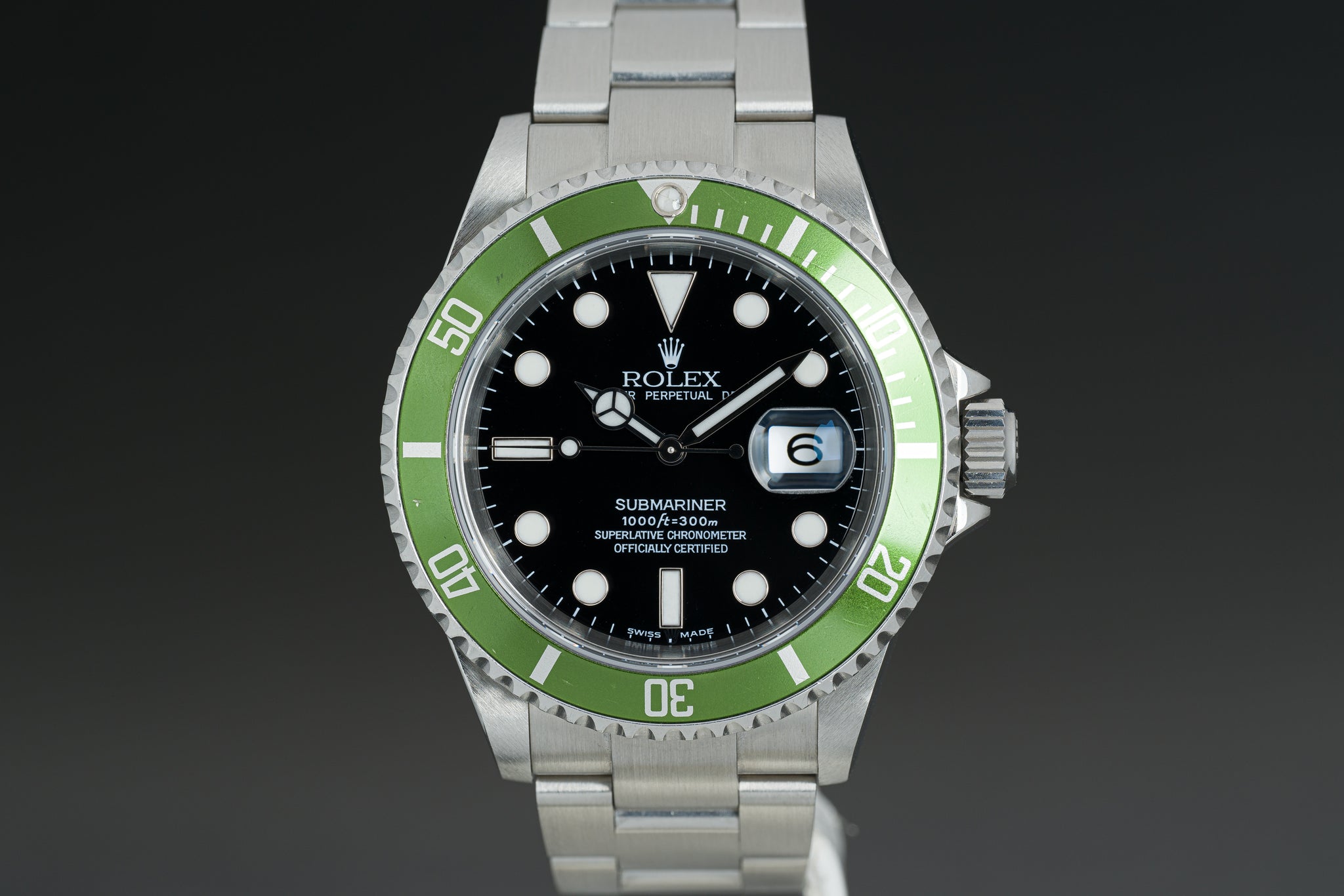 Milton - 2004 Rolex 16610 Green Anniversary Flat 4 MKI Submariner Box, Papers, , Inventory For Sale