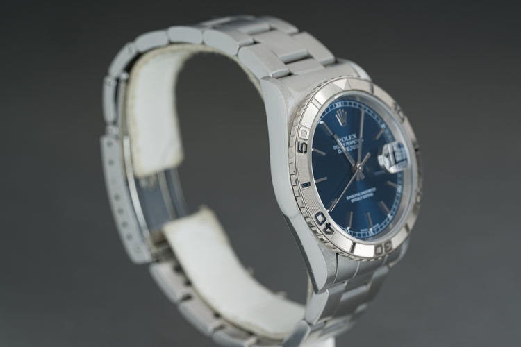 2000 Rolex 16264 Blue Dial Turn-o-graph Datejust