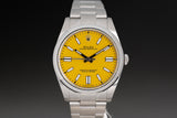 2022 Rolex OP 124300 Yellow Dial 41mm Box, Card, Booklets Hangtags