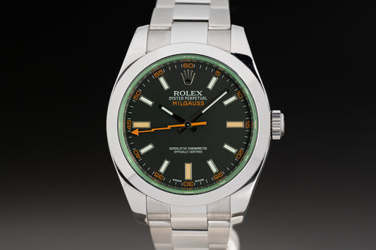2015 Rolex Milgauss 11640GV Green Crystal Box, Card, Booklets, Hangtag