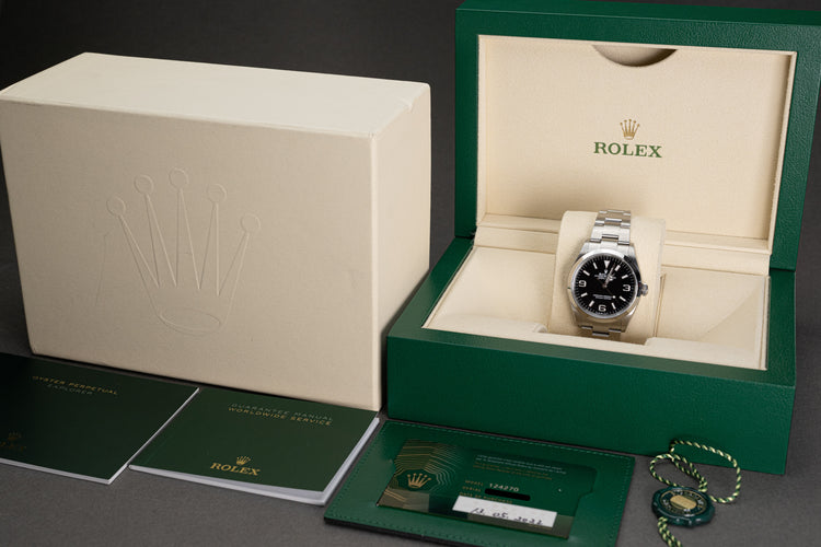 2022 Rolex Explorer 124270 Box, Card, Hangtags, & Booklets