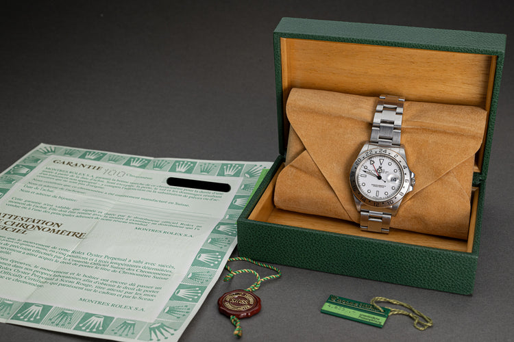 1996 Rolex Explorer II 16570 Polar Tritium Dial Box, Papers & Hangtag