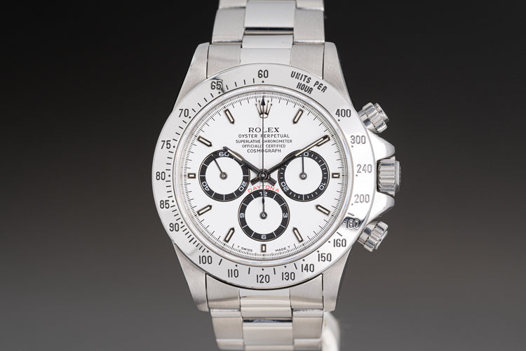 1996 Rolex Cosmograph Daytona 16520 White Dial with Box, Papers and Hang Tags