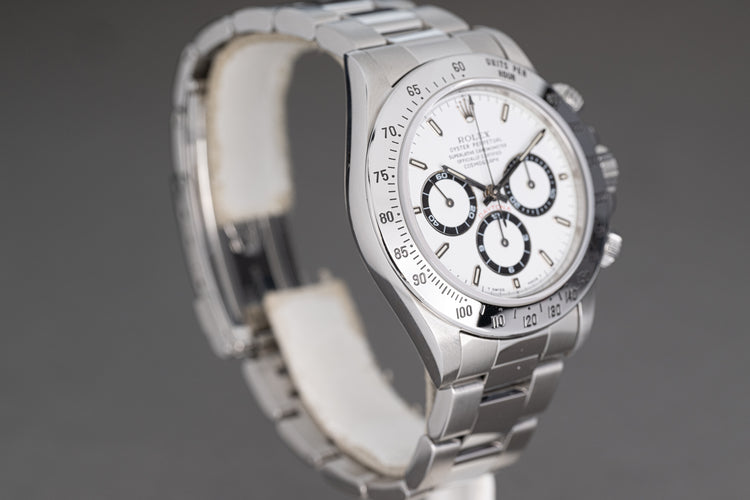 1996 Rolex Cosmograph Daytona 16520 White Dial with Box, Papers and Hang Tags