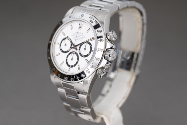 1996 Rolex Cosmograph Daytona 16520 White Dial with Box, Papers and Hang Tags