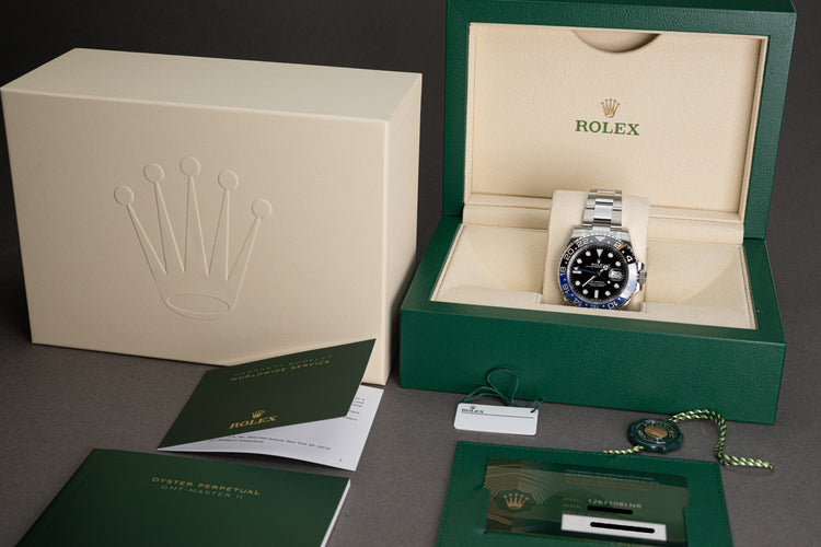 2023 Unworn Rolex 126710BLNR GMT-Master II Batman Box, Card, Hangtags