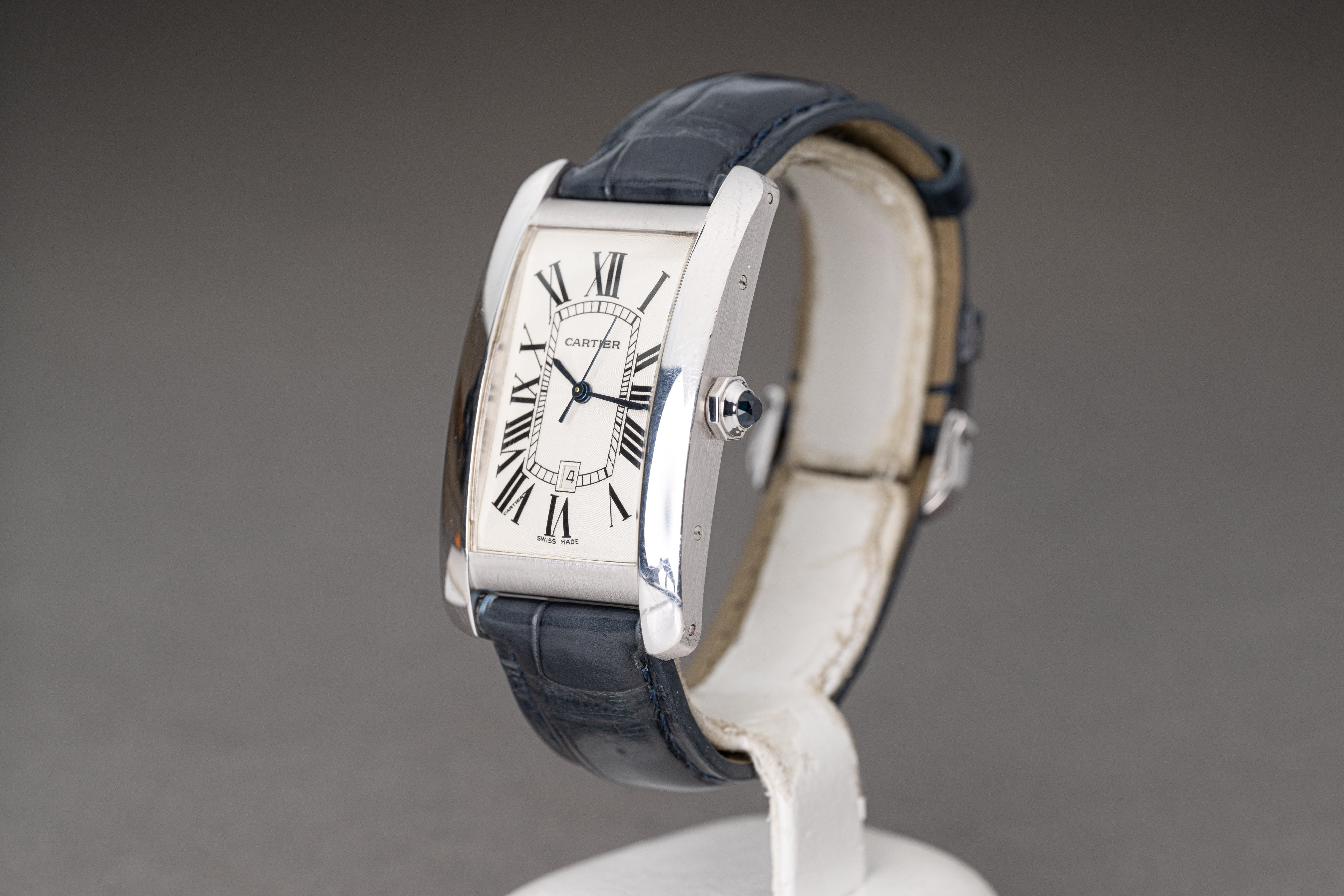 FS 18k White Gold Cartier Tank Americaine Model 1741 Large Size