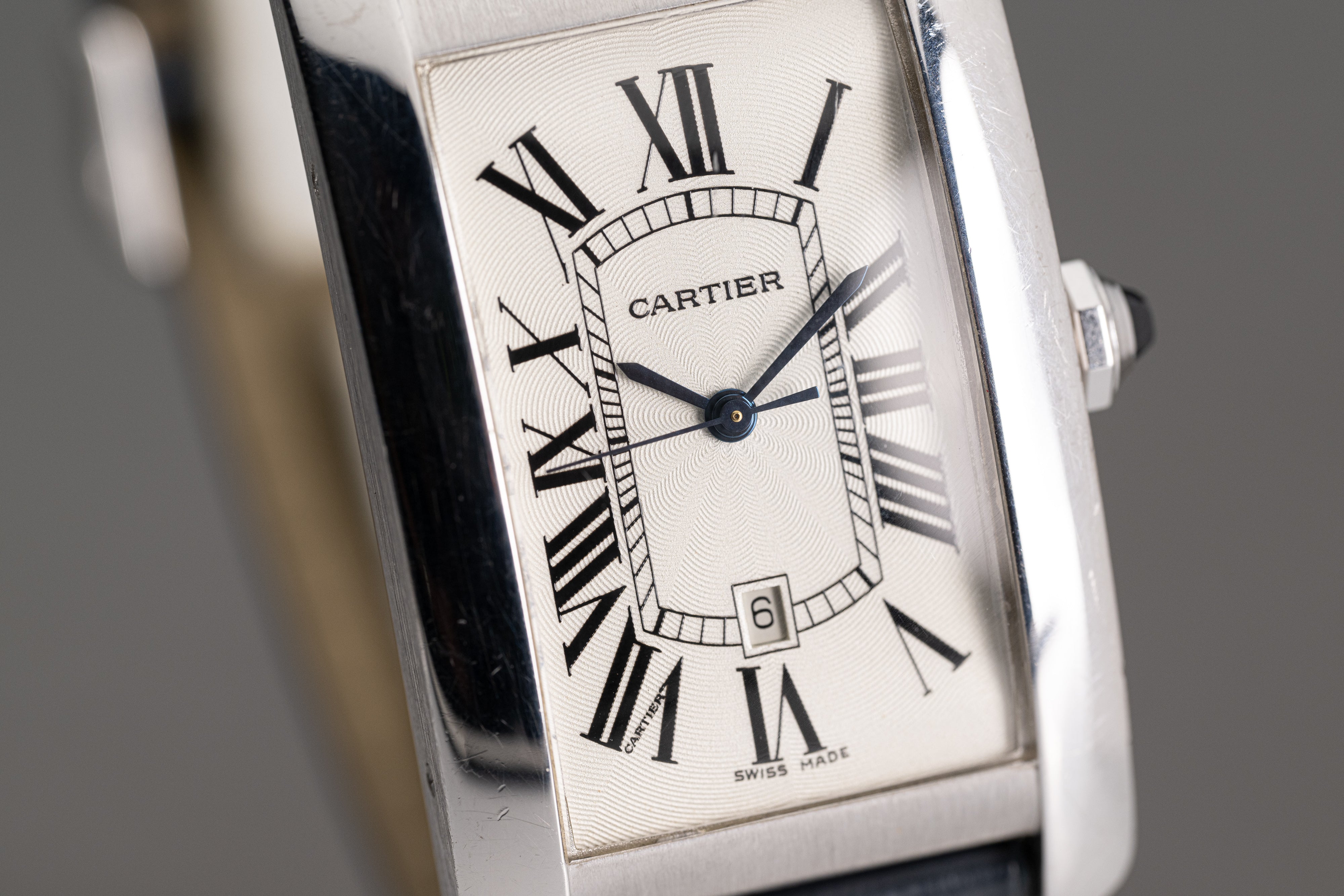 FS 18k White Gold Cartier Tank Americaine Model 1741 Large Size