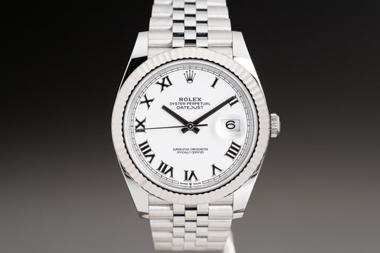 2022 Rolex 126334 White Roman Dial Jubilee Bracelet Box, Card & Hangtags