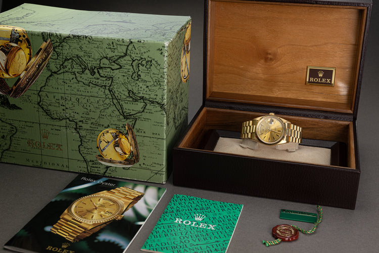 1991 Rolex Day-Date Champagne Dial with Box, Booklets & Hangtags
