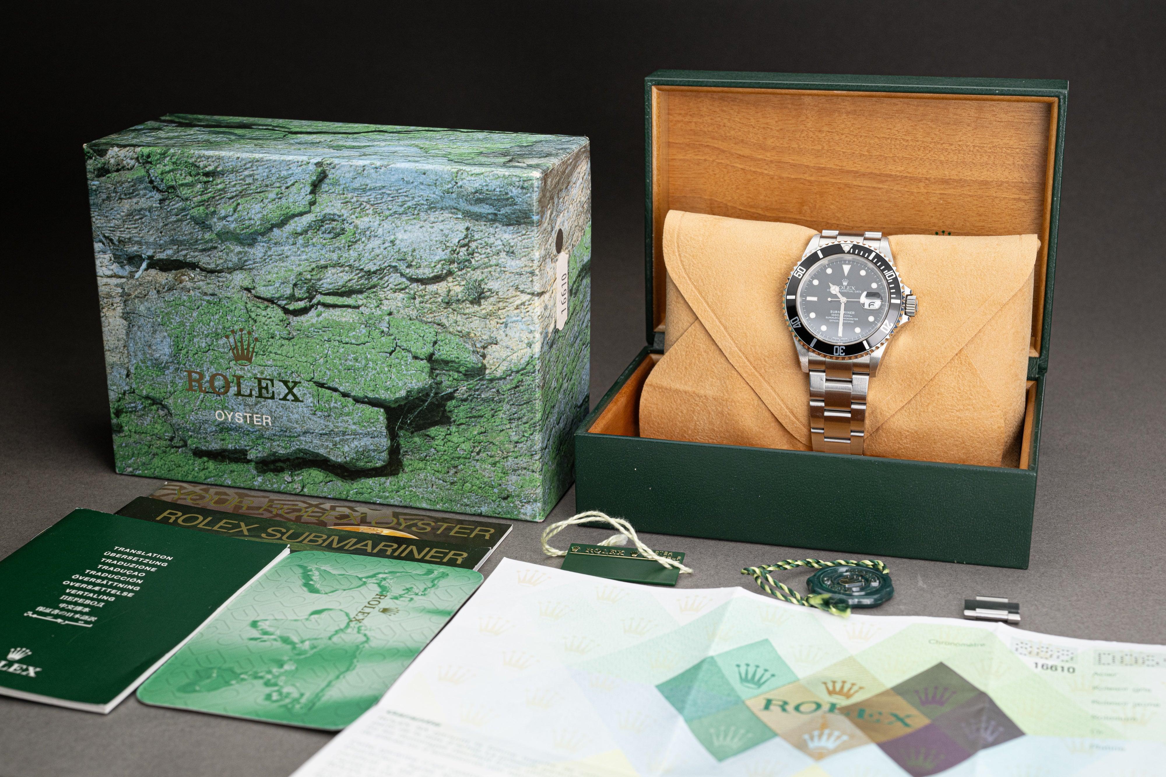 Rolex submariner shop box and papers