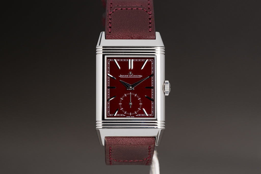 2022 JLC Reverso Tribute Burgundy Dial Model Q397846J Full Set