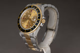 1991 Rolex 16713 18k/St GMT Master II Champagne Ruby & Diamond Serti Dial