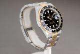 2004 Rolex 16713 18k/St Black Dial GMT Master II No Holes Case