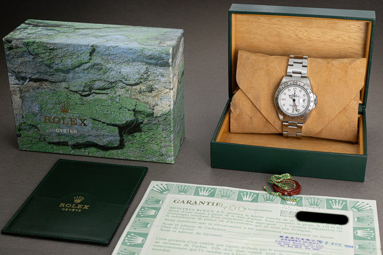 1990 Rolex 16570 Explorer II Creamy Hands & Lume w/ Box, Papers, Hang Tag & Wallet