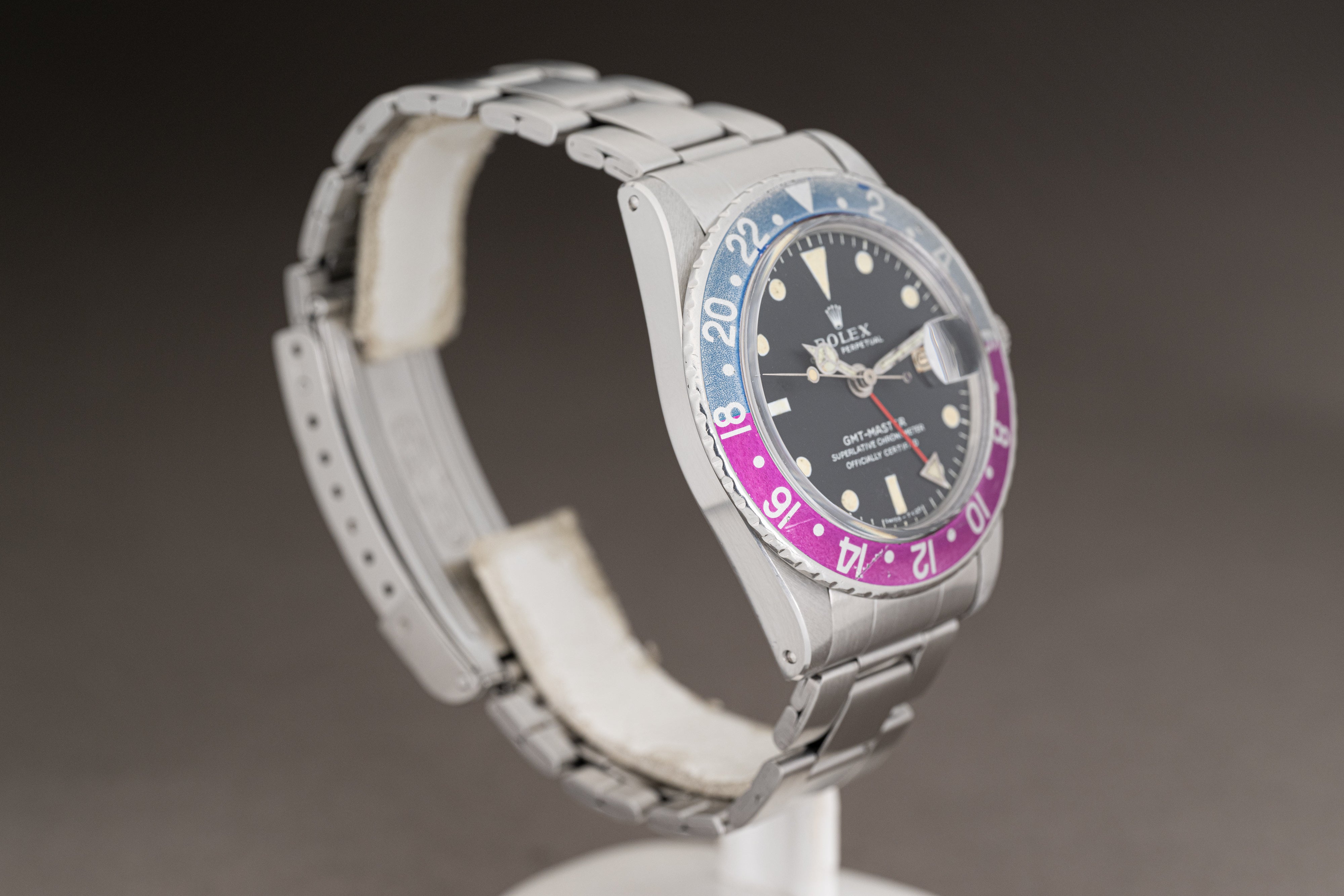 1968 Rolex GMT Master 1675 Mk 1 Dial Long E with Fuchsia Insert