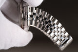 1969 Rolex 1601 Datejust Silver Stick Dial 18k Fluted Bezel folded Jubilee Bracelet