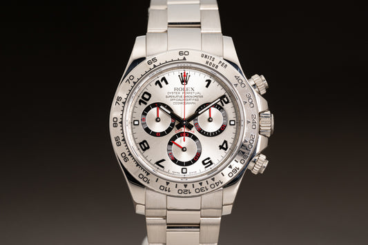 2015 Rolex Daytona 116509 18K White Gold "Racing Dial" Box, Card, Booklets, Service Pouch, & Service Papers