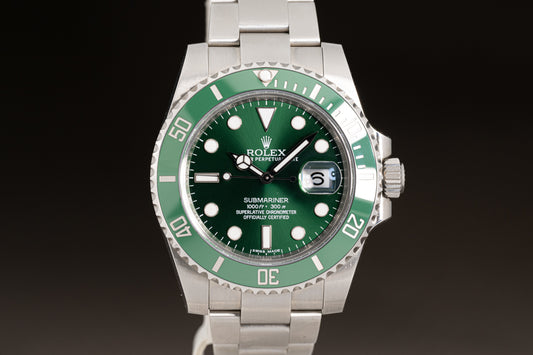 2010 Rolex 116610V Submariner Green "Hulk"  Box, Card & Booklets