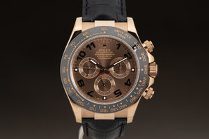 2013 Rolex 116515LN 18K Rose Gold Ceramic 40mm Daytona on Leather Deployant Strap, Box, Card, Booklets & Hangtags