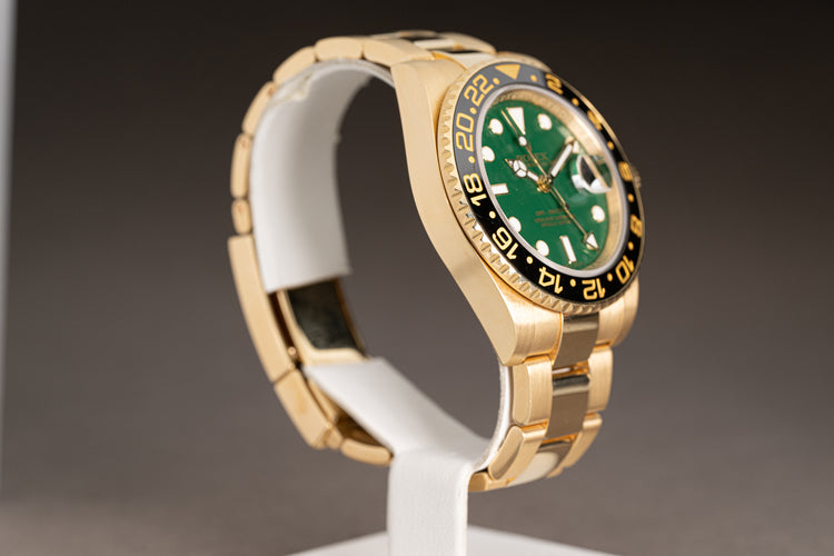 Rolex 116718 18K Yellow Gold GMT Master II Green Anniversary Edition