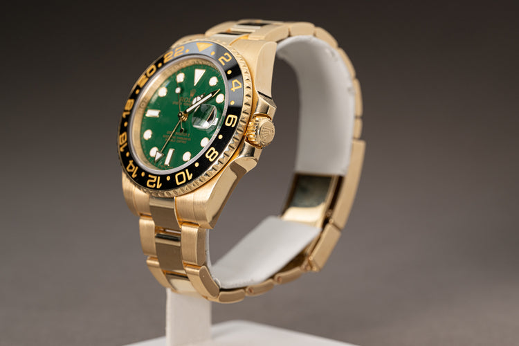 Rolex 116718 18K Yellow Gold GMT Master II Green Anniversary Edition