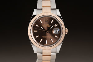 2020 Rolex 126331 18k Rose Gold & Stainless Chocolate Dial Datejust Box, Card, Booklet, Wallet & Hangtags