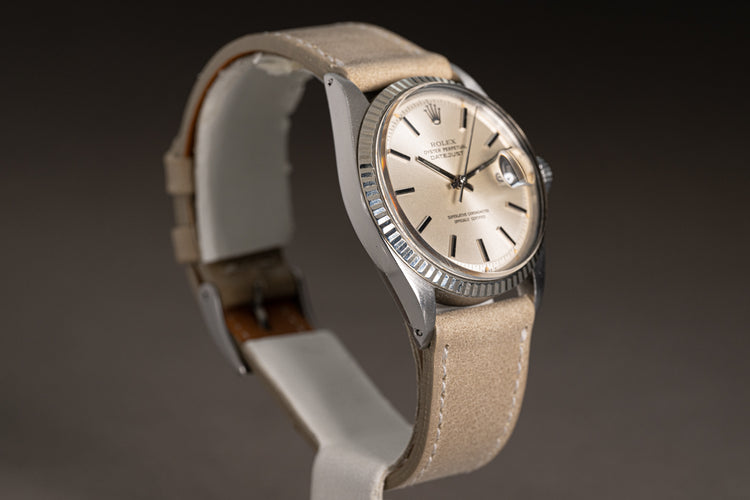 1970 Rolex 1601 Datejust Silver Stick Pan Pie Dial