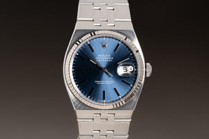 2001 Rolex 17014 Blue Dial Oyster-Quartz Datejust Blue Dial w/ Box, Wallet, Calendar and Papers