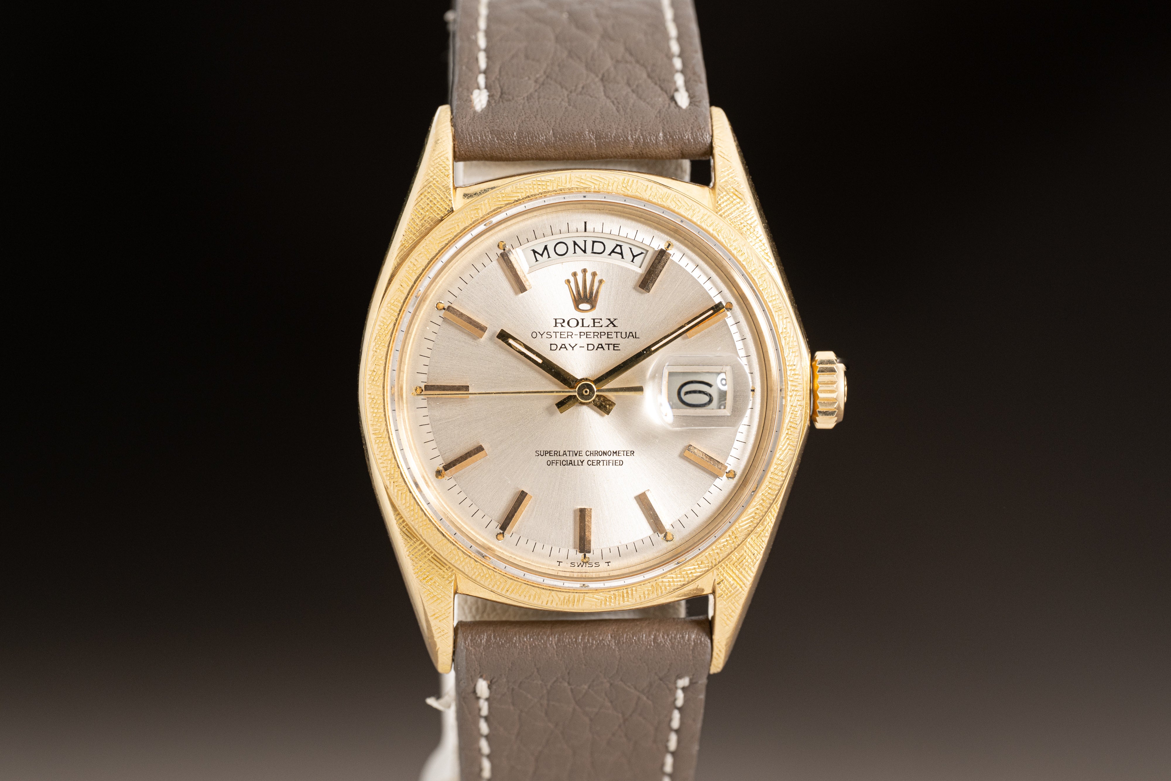 HQ Milton - 1966 Rolex 1806 Day-Date Silver Pie Pan Dial w/ Gold