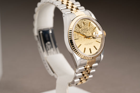 1991 Rolex 18k/ST Datejust Computer Dial Jubilee Bracelet Rolex Service Card