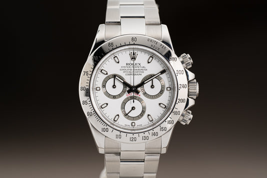 2010 Rolex 116520 White Dial Daytona w/ Box, Card, Booklets & Service Card
