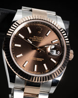 2020 Rolex 126331 18k Rose Gold & Stainless Chocolate Dial Datejust Box, Card, Booklet, Wallet & Hangtags