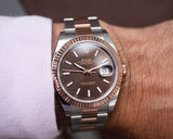 2020 Rolex 126331 18k Rose Gold & Stainless Chocolate Dial Datejust Box, Card, Booklet, Wallet & Hangtags