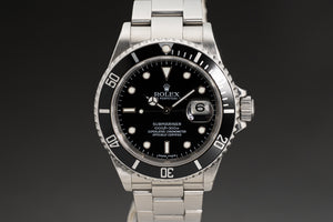 2008 Rolex Submariner Model 16610T with Box, Card, Hang Tags, Papers & Booklets, Chrono Tags