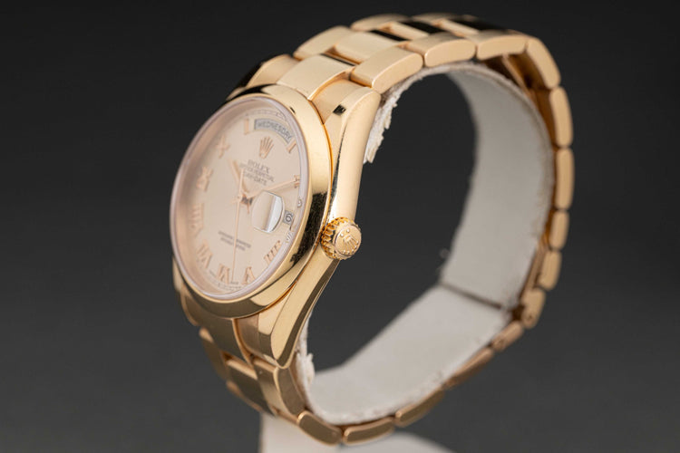 2001 Rolex 118205 18k YG Day-Date with Box, Papers & Booklet