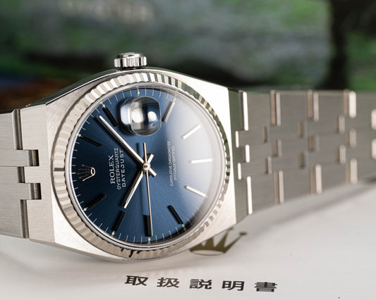 2001 Rolex 17014 Blue Dial Oyster-Quartz Datejust Blue Dial w/ Box, Wallet, Calendar and Papers