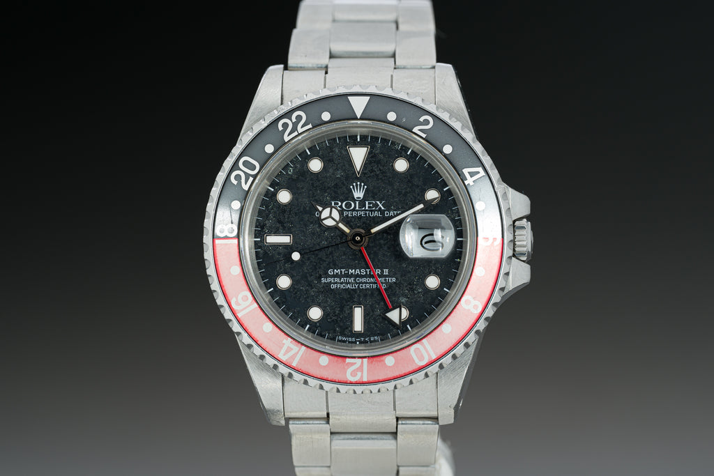 1988 Rolex 16760 "Fat Lady" GMT Master II Dial aging to a Matte Finish