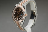 2022 Rolex 126331 18k Rose Gold & St 41mm Brown Dial Datejust Box, Card& Booklets