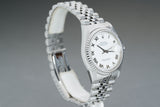 2004 Rolex 16220 Datejust White Roman Dial Jubilee Bracelet Box, Papers,Hang Tags