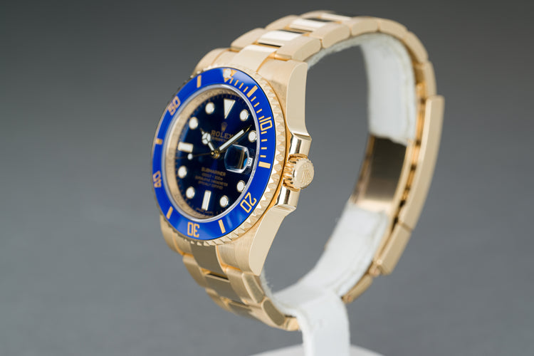 2019 Rolex 116618LB 18k Submariner Blue Dial Oyster Bracelet, Full Set