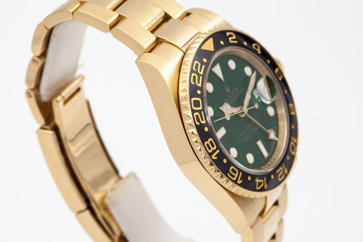 2009 Ceramic GMT 18K GREEN Dial 116718 with Box and Papers